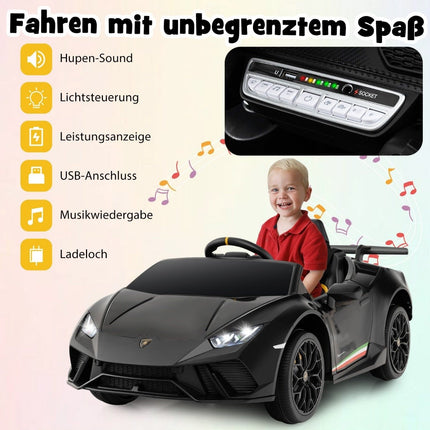 Dětské elektrické auto Lamborghini 12V s dálkovým ovládáním, černé