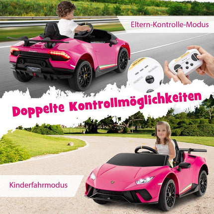 Dětské elektrické auto Lamborghini 12V s dálkovým ovládáním, růžové