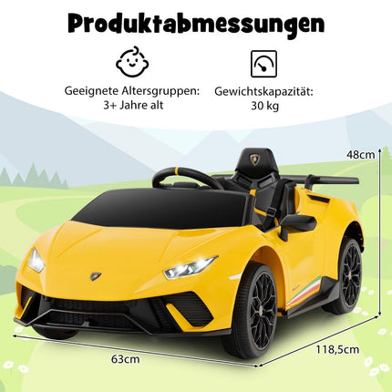 Dětské elektrické auto Lamborghini 12V s dálkovým ovládáním, žluté
