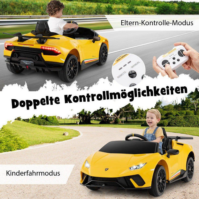 Dětské elektrické auto Lamborghini 12V s dálkovým ovládáním, žluté