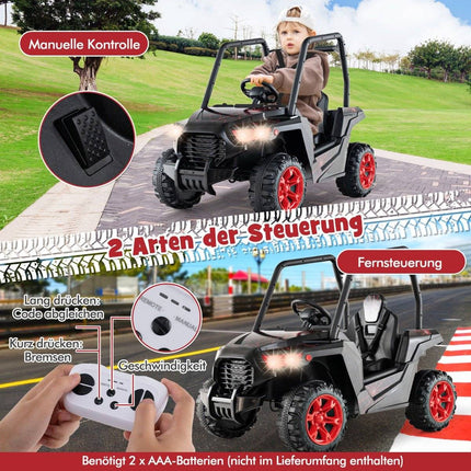 Dětské elektrické auto s 2.4G dálkovým ovládáním 24V, elektrické vozítko UTV pro děti od 3 let, černé
