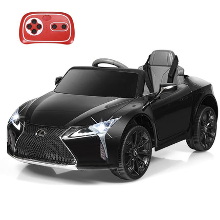 Dětské elektrické auto s 2.4G dálkovým ovládáním, LED světly a hudbou, Lexus LC500, dětské vozítko, černé
