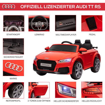 Elektrické auto pro děti s dálkovým ovládáním, MP3, 3-6 let, červená