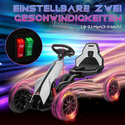 Elektrická driftovací motokára pro děti, 12V, 3-8 let, bílá