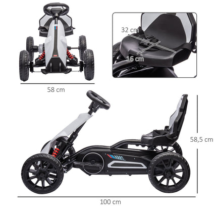 Elektrická driftovací motokára pro děti, 12V, 3-8 let, bílá