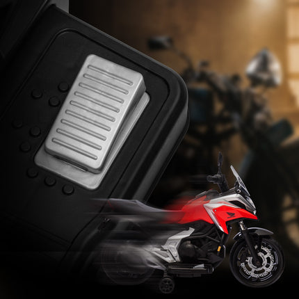 Elektrická motorka pro děti, 12V s MP3, USB, LED světla, červená