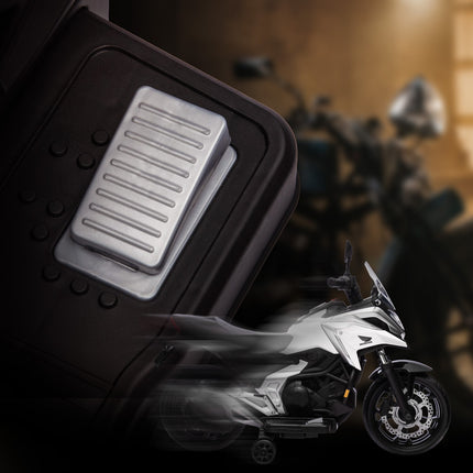 Dětská elektrická motorka 12V, USB, LED, bílá