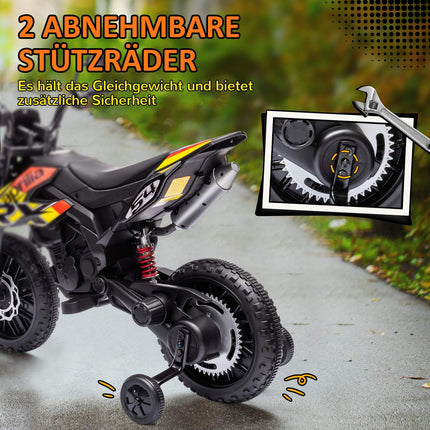 Elektrická motorka pro děti, 12V, hudba a přídavná kolečka, 6 km/h