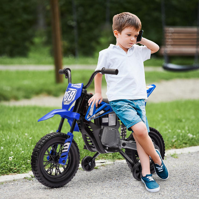 Elektrická motorka pro děti, 12V, hudba, 3-6 let, modrá