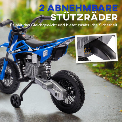 Elektrická motorka pro děti, 12V, hudba, 3-6 let, modrá