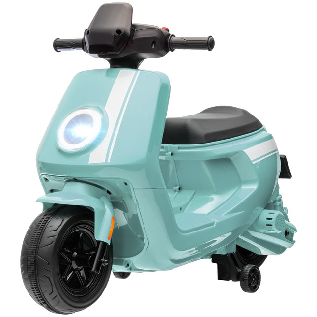 Elektrická motorka pro děti 6V s hudbou a světlem, zelená