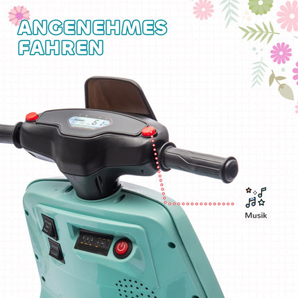 Electric motorcycle for children 6V with music and light, green