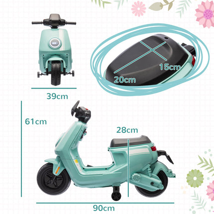 Electric motorcycle for children 6V with music and light, green