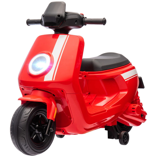 Elektrická motorka pro děti, 6V, hudba a světlo, červená