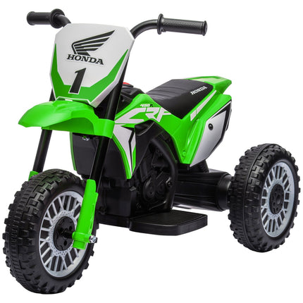 Elektrická motorka pro děti, zelená, 6V, s houkačkou a hudbou