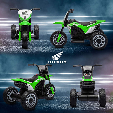 Elektrická motorka pro děti, zelená, 6V, s houkačkou a hudbou