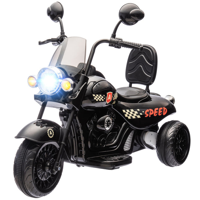 Elektrická motorka pro děti, 6V, LED, 3-6 let, černá