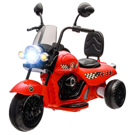 Elektrická motorka pro děti, LED, hudba, 3-6 let, červená
