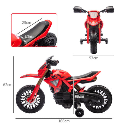 Children's 6V electric motorcycle, red, 3-8 years