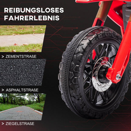 Children's 6V electric motorcycle, red, 3-8 years