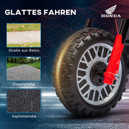 Dětská elektrická motorka 6V s klaksonem a hudbou, červená