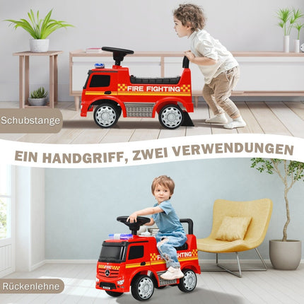 Dětské hasičské auto, licencované odrážedlo Mercedes Benz 62 x 29 x 43 cm červené