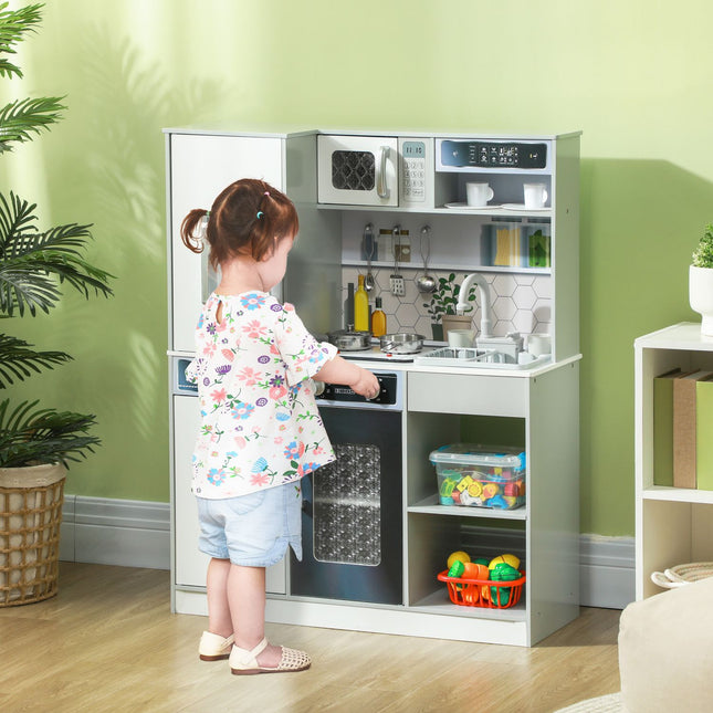 Children's kitchen play set with lights, sounds and accessories