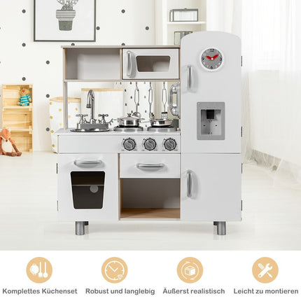 Children's kitchen with realistic light & sound & refrigerator 72.5 x 29 x 81.5 cm white
