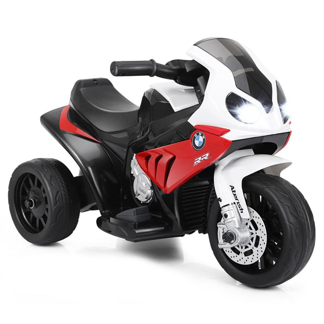 Dětská motorka s pomocnými kolečky, elektrická motorka 6 V s hudbou 66 x 37 x 44.5 cm červená