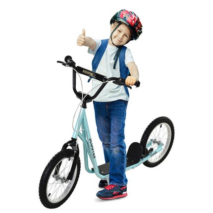 Folding kick scooter for children, handbrake, 16"" pneumatic tires