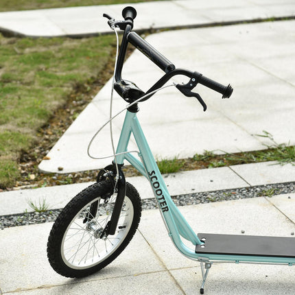 Folding kick scooter for children, handbrake, 16"" pneumatic tires