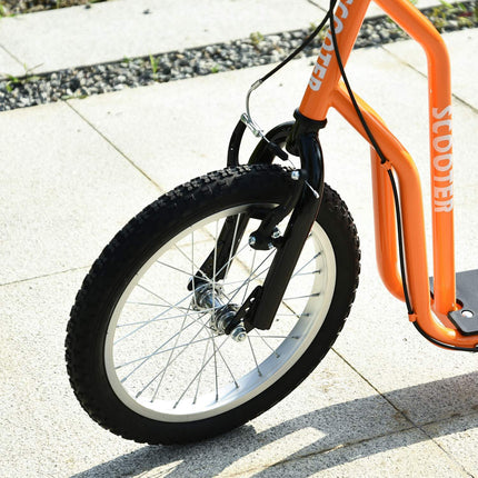 Městská koloběžka pro děti, nafukovací pneumatiky, oranžová, 16/12 palců