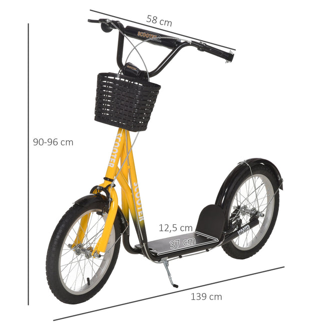 Children's height-adjustable scooter, 2 brakes, large wheels