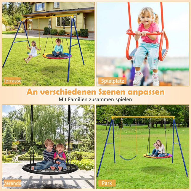 Kinderschommel dubbele schommel met schommelframe kan tot 300 kg dragen (2 schommels met frame)