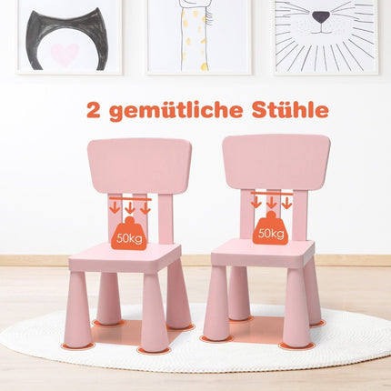 Dětský stůl a 2 židle, 3 ks. Dětský sedací set, nábytkový set růžový