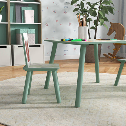 Dětský stůl a židle – zvířecí design, 3-8 let, zelený