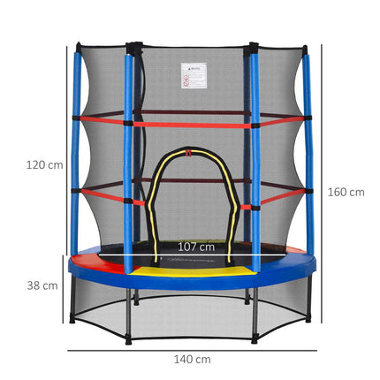 Dětská trampolína do interiéru i exteriéru s ochrannou sítí, 140 cm