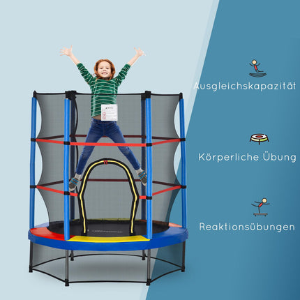 Dětská trampolína do interiéru i exteriéru s ochrannou sítí, 140 cm