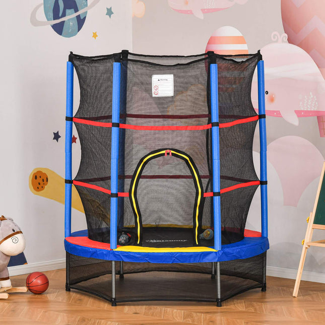 Dětská trampolína do interiéru i exteriéru s ochrannou sítí, 140 cm