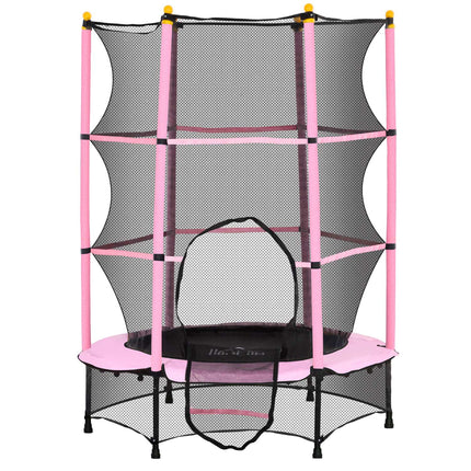 Dětská trampolína s ochrannou sítí, růžová, Ø140 cm