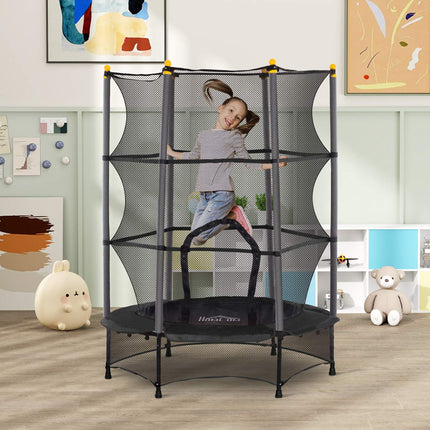 Dětská trampolína s ochrannou sítí, 140 cm, černá
