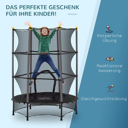 Dětská trampolína s ochrannou sítí, 140 cm, černá