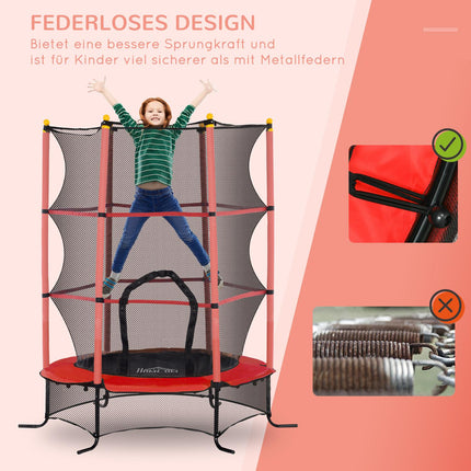 Dětská trampolína s ochrannou sítí, 163 cm, červená