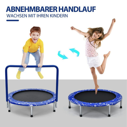 Dětská minitrampolína, skládací trampolína pro batolata, modrá + černá