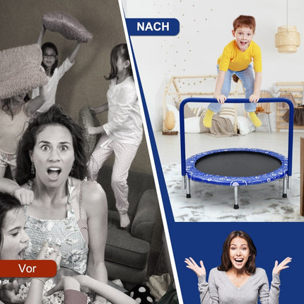 Dětská minitrampolína, skládací trampolína pro batolata, modrá + černá
