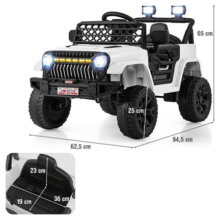 Dětský náklaďák s baterií 12 V, dobíjecí elektrické auto s dálkovým ovládáním, bílý