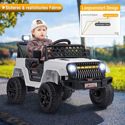 Dětský náklaďák s baterií 12 V, dobíjecí elektrické auto s dálkovým ovládáním, bílý