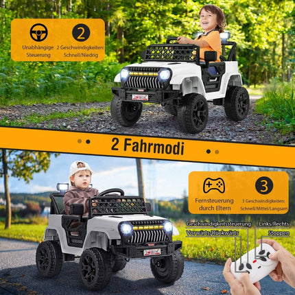 Dětský náklaďák s baterií 12 V, dobíjecí elektrické auto s dálkovým ovládáním, bílý