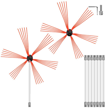 Chimney Cleaning Kit, 8m Nylon Rods, Drill Brush Set