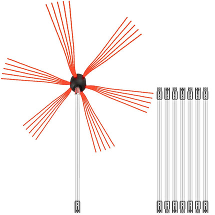 Chimney Cleaning Rod Kit, Nylon, 8 m, 8 Rods, Drill